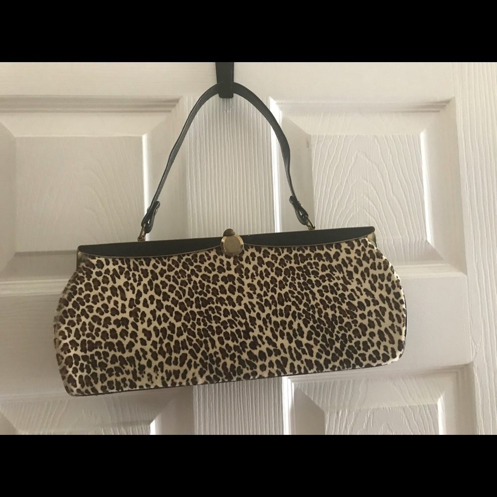 Vintage Pinup leopard print handbag